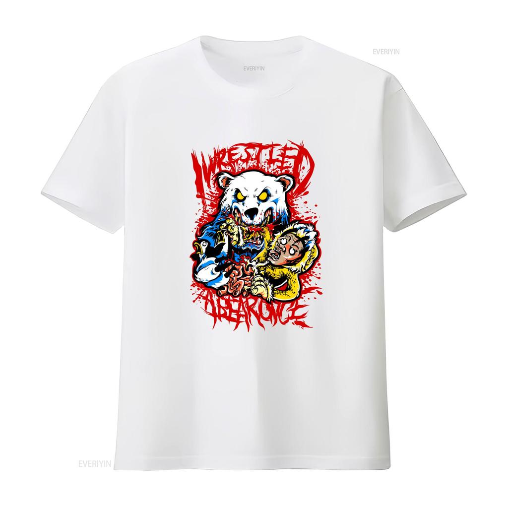 Hett Iwrestledabearonce Bomulls T-shirt Musik För Älskare Design Vit Kk861 vintage Tvättad Snygg Bekväm Unisex mode