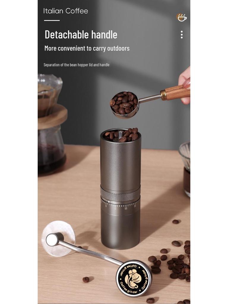 Luxury Conical Burr Hand-Crank Coffee Grinder for Italian Drip Coffee and Hand-Pour Brewing
