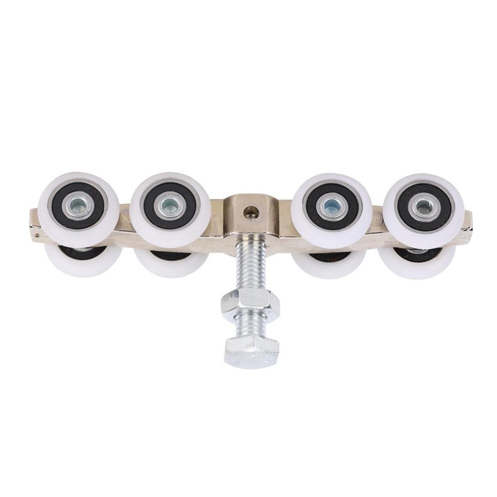 Stable Aluminum Alloy Sliding Door Roller 8 Wheels Durable Hanging Pulley Bearing Heavy Duty Door Wheel Furniture