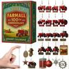 2025 Tractor 100th Anniversary Advent Calendar, 24 Days Christmas Countdown Calendar with 24 Different Tractors Ornaments