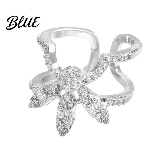 Luxury Nail Jewelry Ring 3D Butterfly Flower Wing Design Detachable