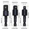 3pcs 360°electric Drill Air Screwdriver Sleeve Universal Adapter Hexagonal Handle To Square Head Rotary Adapter Connect Rod Tool