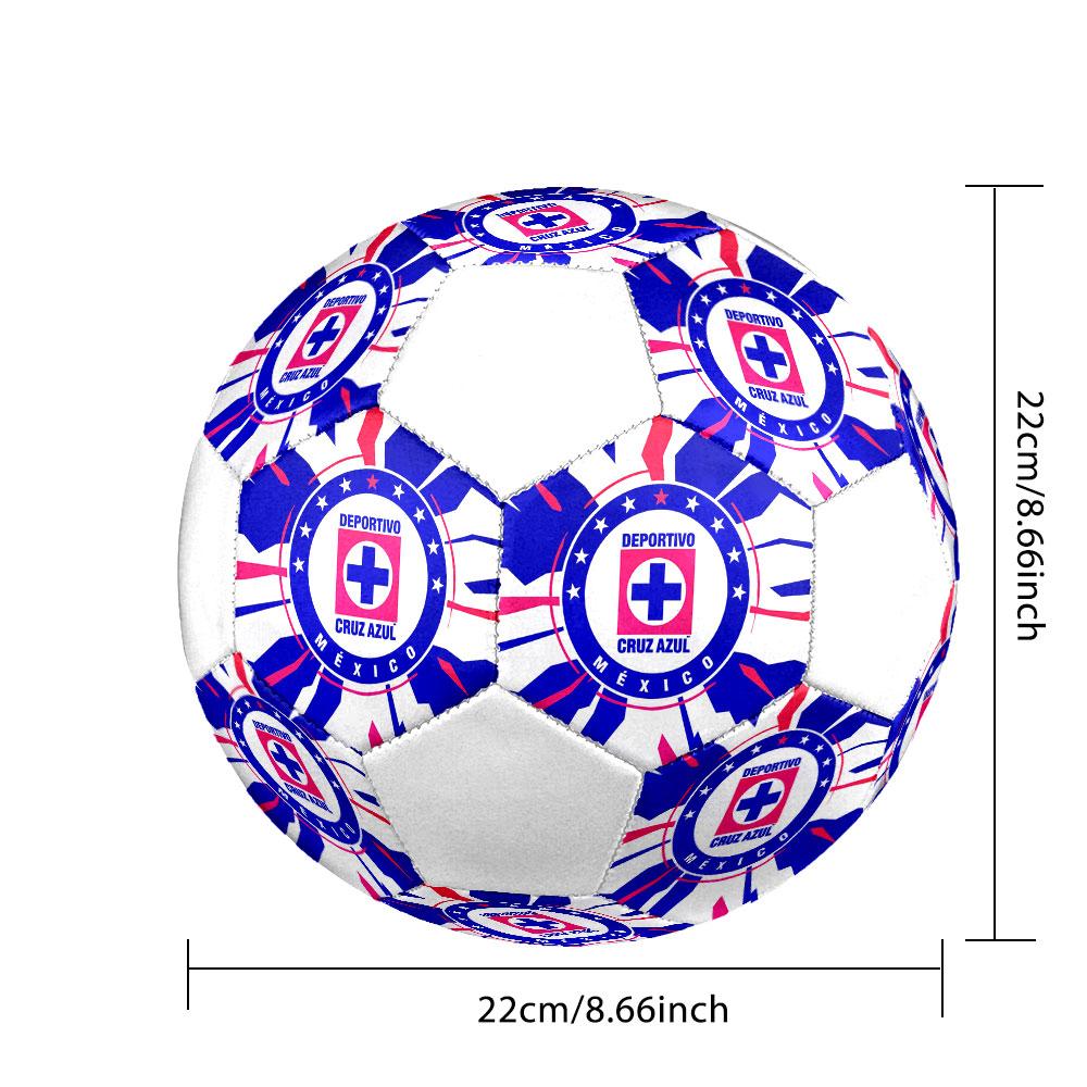Cruz Azul Size 5 Soccer Ball, Machine-Stitched PVC, Durable & High Bounce, All Ages Fit, Fan Merchandise, Matches & Outdoor Use.