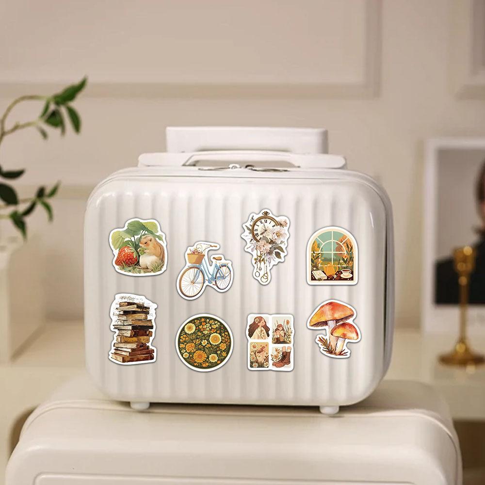 50pcs Fairy Tale Animal Book Illustrations Stickers Aesthetic Retro Cartoon Decoration Decals