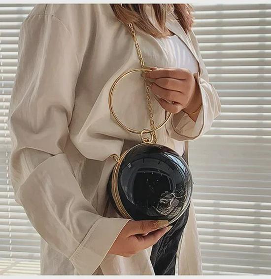 2025 Kulatá akrylová večerní kabelka - Trendy crossbody s řetízkem pro ženy