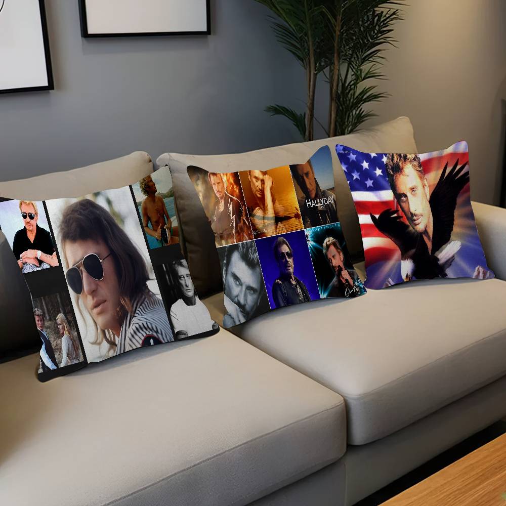 French rock star Johnny Hallyday Pillow Gift Home Office Decoration Bedroom Sofa Car Cushion Cover case 45x45