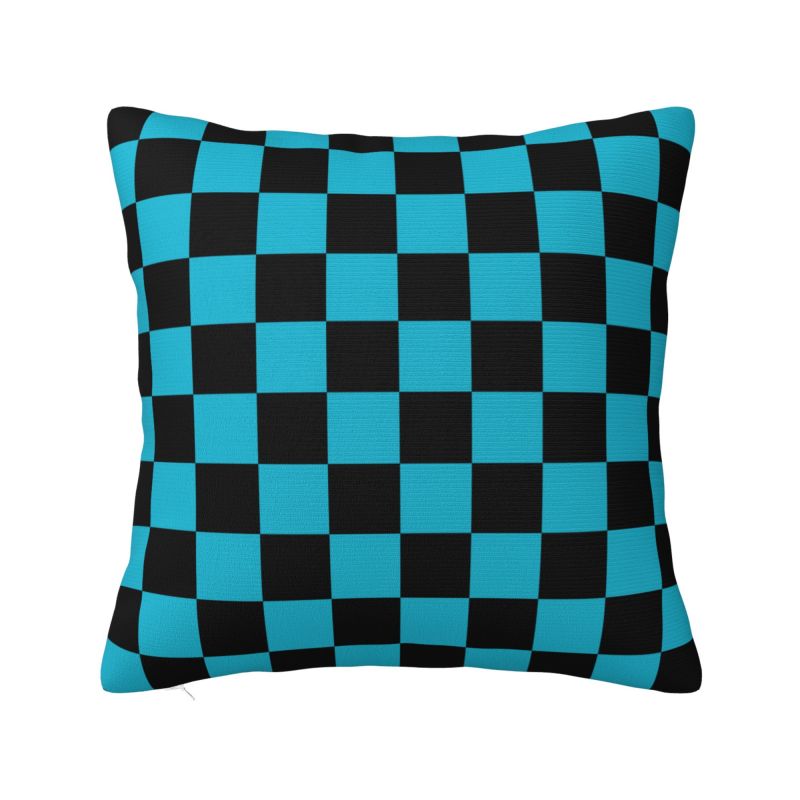Black And Green Geometric Checkered Cushion Cover x cm Polyester Soft Throw Pillow Case For Sofa Chair Decoration Pillowcase 30x30cm