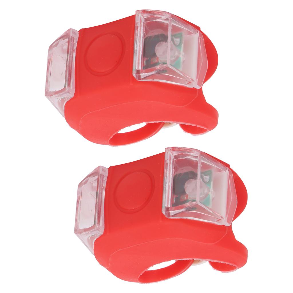 2pcs LED Bicycle Light Front Tail Safety Warning Colorful Lamp 3 Lighting Modes Waterproof Cycling EquipmentRed