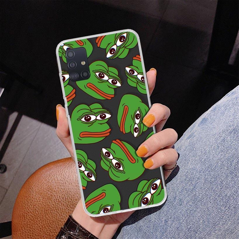 Cute Frogs Party Sad Pepe Phone Case For Samsung Galaxy A52 A32 A22 A12 A51 A31 A50S A30S A20S A10S Note 20 Ultra 10 Plus S10 A7