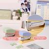 1PC Mini Swing Stand Stapler with Removable Note Clip Portable Desktop Stress Relief Stapling Machine for Office Binding