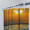 Ozean Sonnenuntergang Silhouette Badezimmer Dekor Duschvorhang Küste Meer Strand Natur Wandkunst Heimdekor Moderner Wasserdichter Stoff