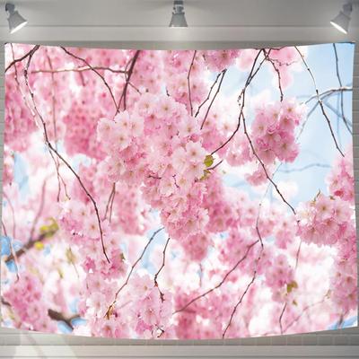 Tapestry Wall Cherry Blossoms In Full Natural Stylish Fabric Interior Change the Atmosphere 100cm Long X 150cm GT0122A U-SITU Hanging, Bloom, Scenery,
