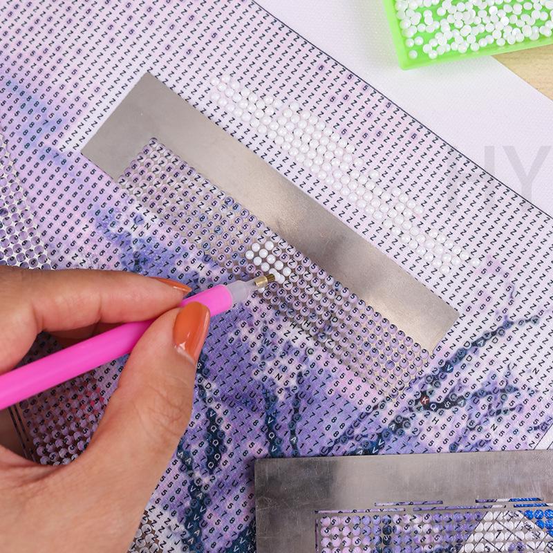 Stainless Steel Anti-Stick Diamond Painting Grid & Dotting Ruler Tool