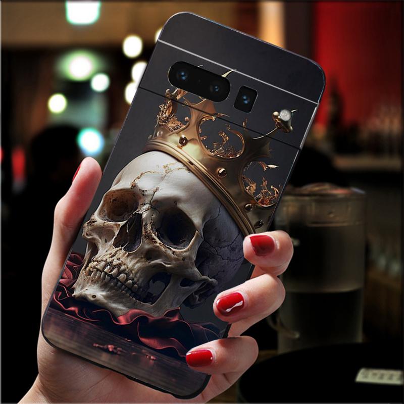 

Phone Case For Google Pixel 10 9 Pro XL 9A 8 7 6 Pro Pixel 8A 7A 6A Pixel 8 7 6 5 Skull Art Case Google Pixel 9