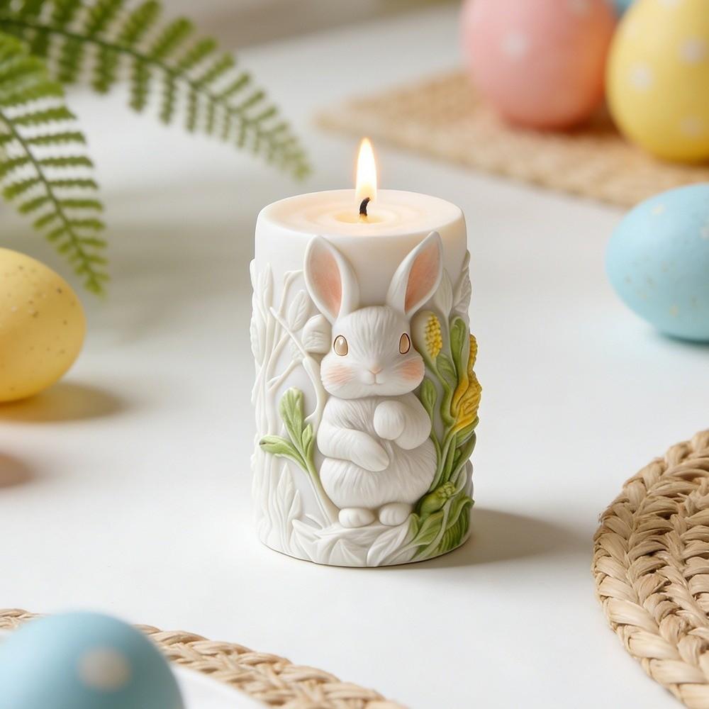 Cartoon Rabbit Candle Mold Non-Stick Gypsum Mold Cute Easter Candle Mold Easter Decoration