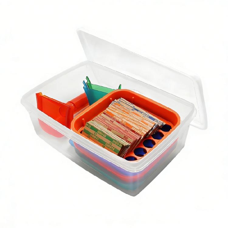 

Plastic Color Coded Coin Counter Set Includes Sorting Trays Sorter Tubes And 100 Preformed Wrappers Rolls Assorted 1