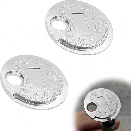 2PCS Spark Plug Gap Tool Gapper Gauge, Measuring Wire Spark Plug Gap Gauge Tool Scaled from 0.020" to 0.100", Portable Spark Plug Adjustment Tool,
