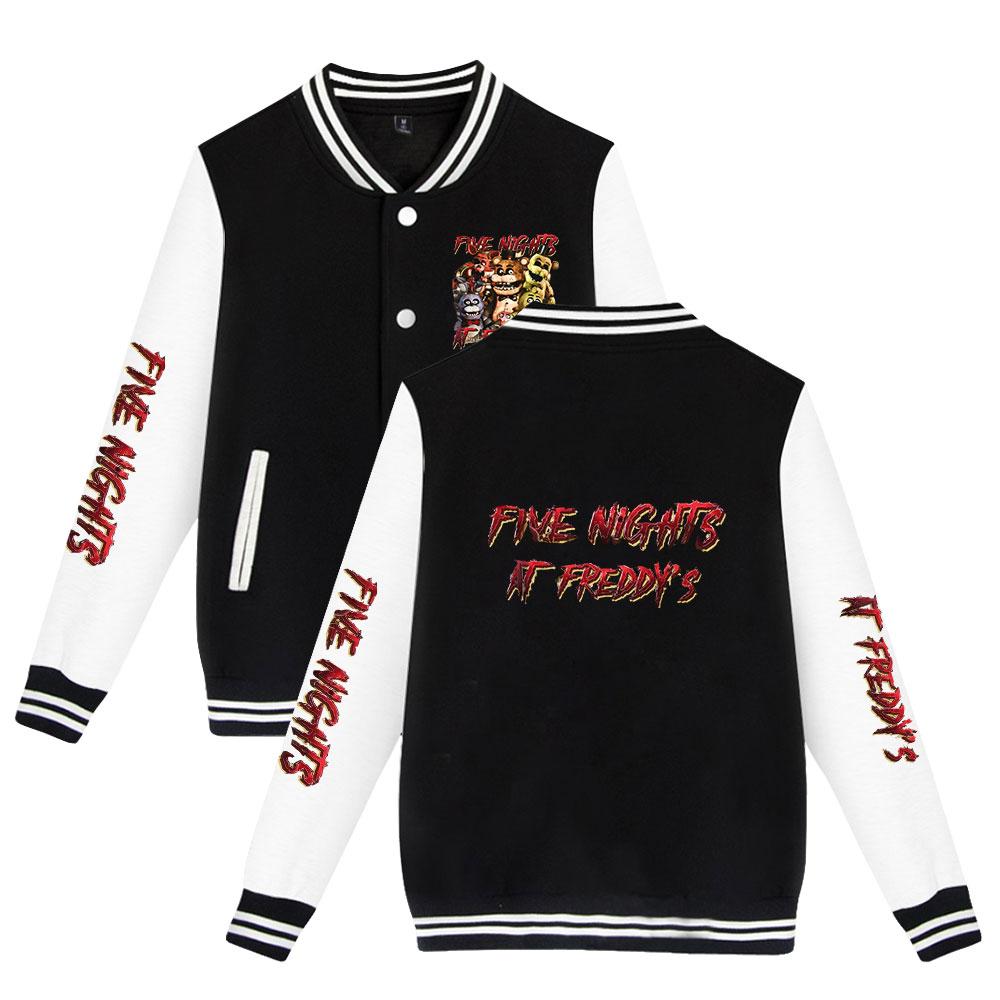 Moda unisex pentru fanii Five Nights At Freddy's Hanorac de baseball imprimat Femei Bărbați Jachete sport în aer liber