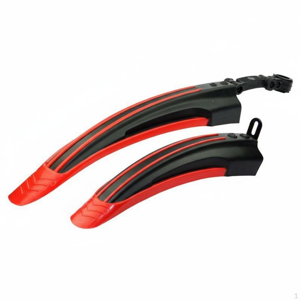 Mountain Bike Mudguard Set PP Material Screws Included Front and Rear Fenders Red
