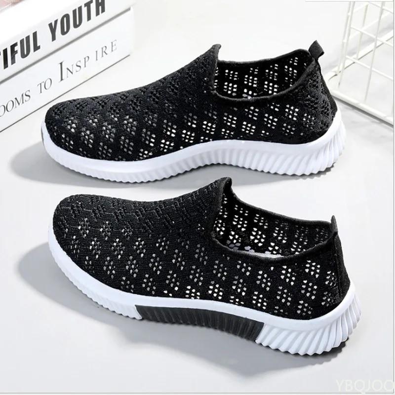 Fashion Mesh Shoes Women Shoes Sports Shoes Breathable Flats Soft Sole Casual Sneakers