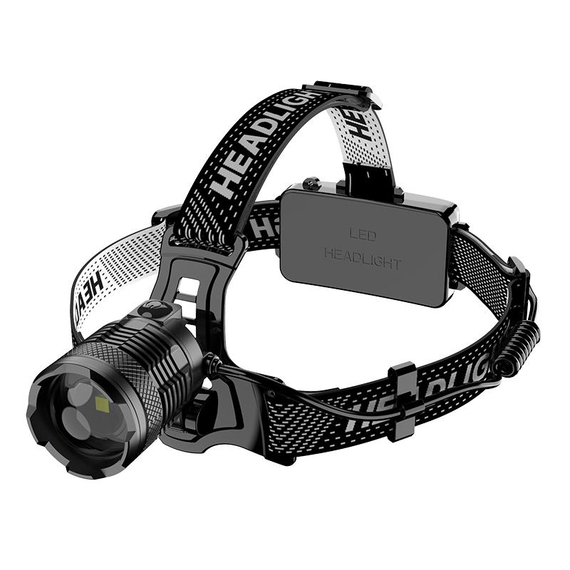 

Super Powerful Headlamp Rechargeable Head Flashlight High Power Head Lamp 1000Meters Headlight 2*18650 Fishing Lantern Camping black