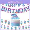 Ocean Theme Party Supplies Mermaid Birthday Celebration Banner And Cake Decorations
