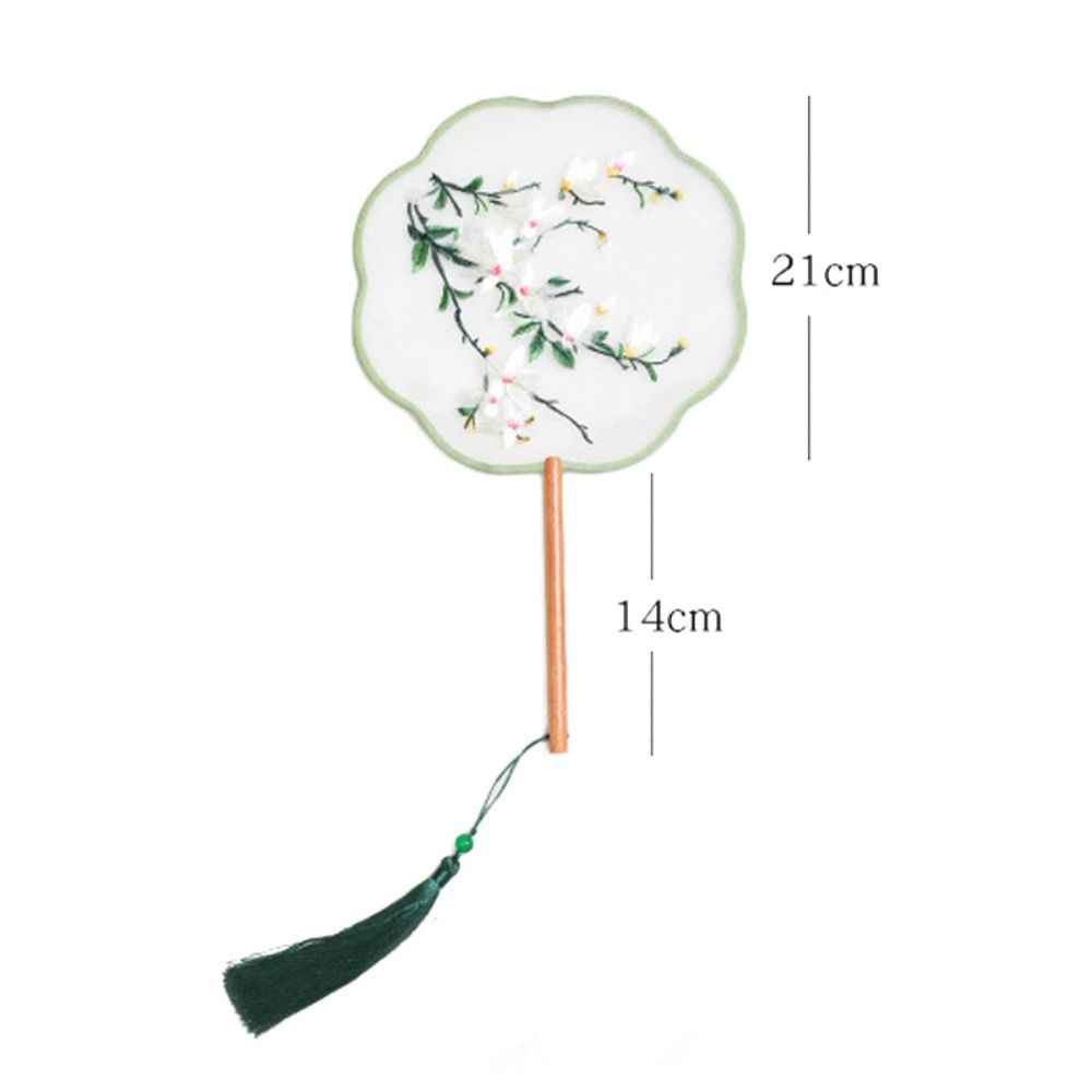 With Tassels Pendant Silk Fan Floral Pattern Tuan Fan Chinese Style Embroidery Fan  Home Decor