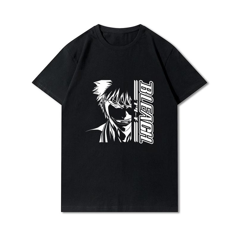 Plus Size BLEACH Kurosaki Ichigo Men T-Shirt Harajuku Cool Hip Hop Cotton T Shirts Casual Funny Tops Tees