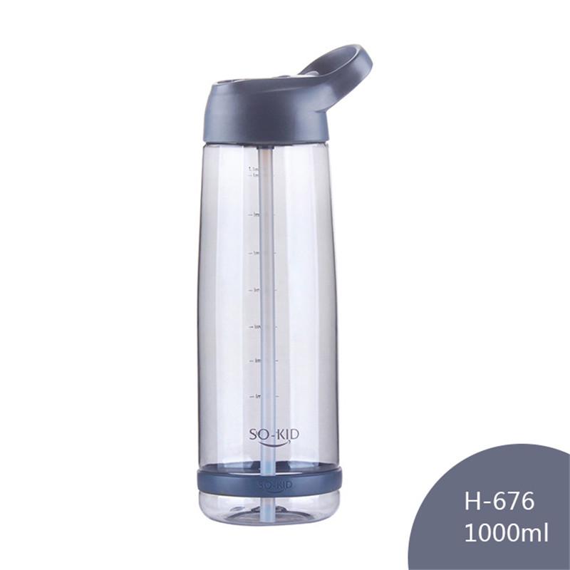 1000ml Outdoor Water Bottle With Straw Sports Bottles Eco-friendly With Lid Hiking Camping Plastic BPA Free