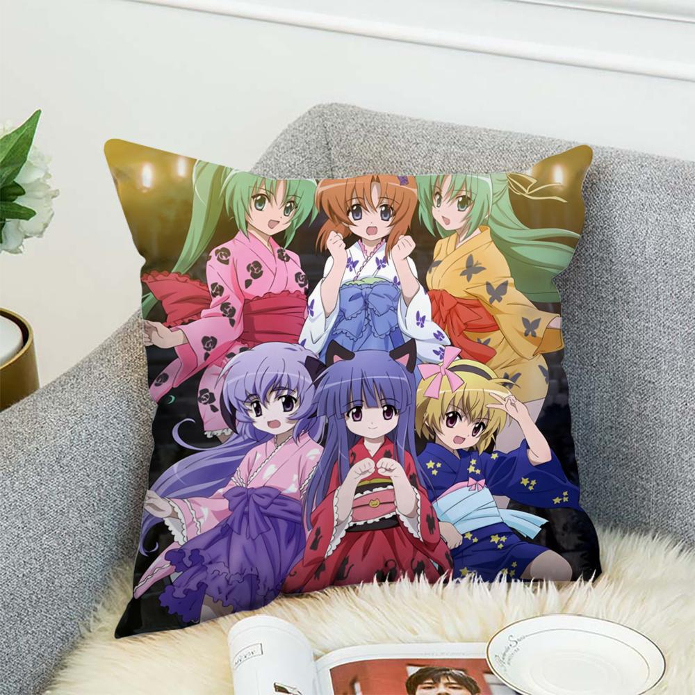 Higurashi When They Cry Pillow Case For Car Sofa Decorative Home Double-sided Print Plush Square Throw Pillow Cushion Cover