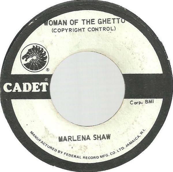Пластинка 7 дюймов MARLENA SHAW Woman Of The Ghetto NONE Cadet 1969 Ямайка SoulFunk Б/у
