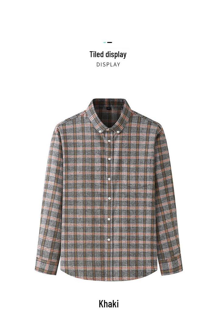 Camicia a quadri in flanella a maniche lunghe da uomo taglie forti Autunno/Inverno