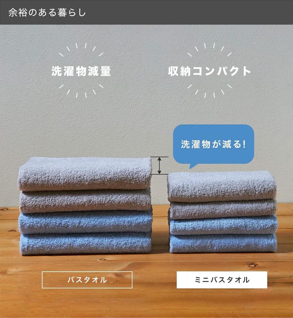Set of 2 Japanese-made Senshu Towels (approx. 50 X 100 Cm), Gray, for Hotel Mini Baths