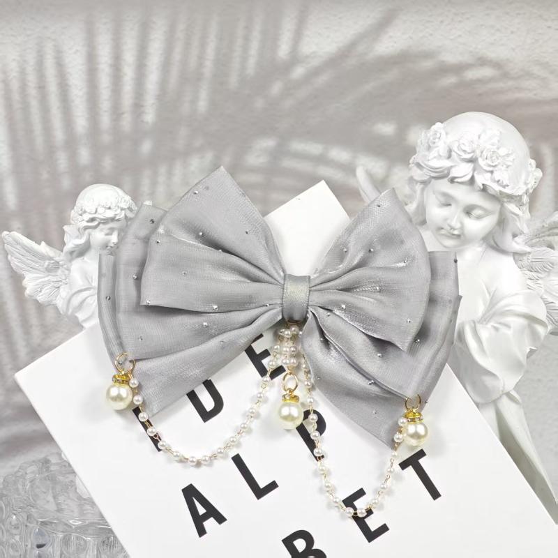 

Cute Princess Bow Hairpin Imitation Pearl Tassel Bowknot Hair Clips Fairy Tale Headwear For Girls Hair Accessories Gifts A5