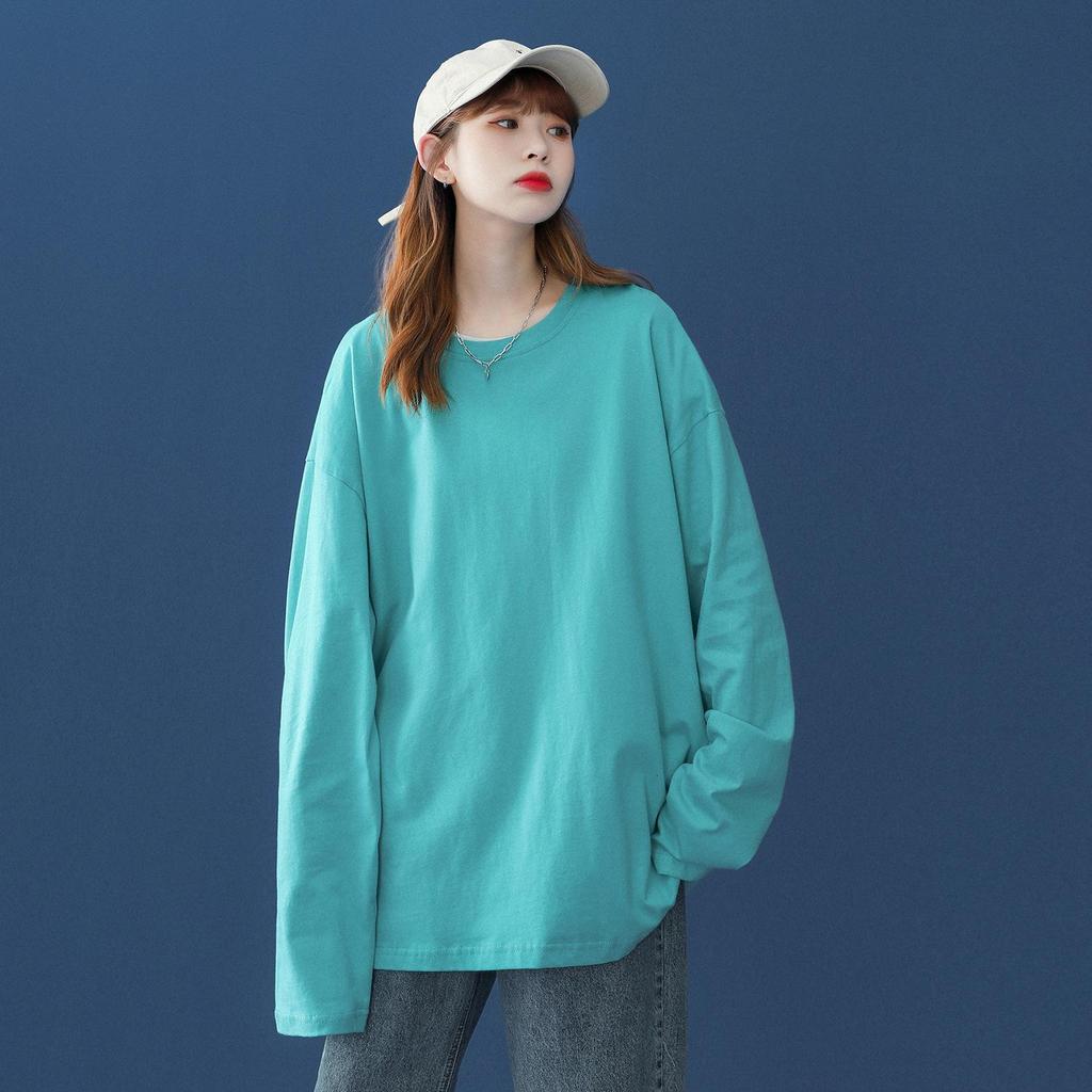 Frühling Herbst Paar Langarm T-Shirt Damen Basic T-Shirt Oversize T-Shirt Mann Lässig O-Ausschnitt Damen T-Shirt