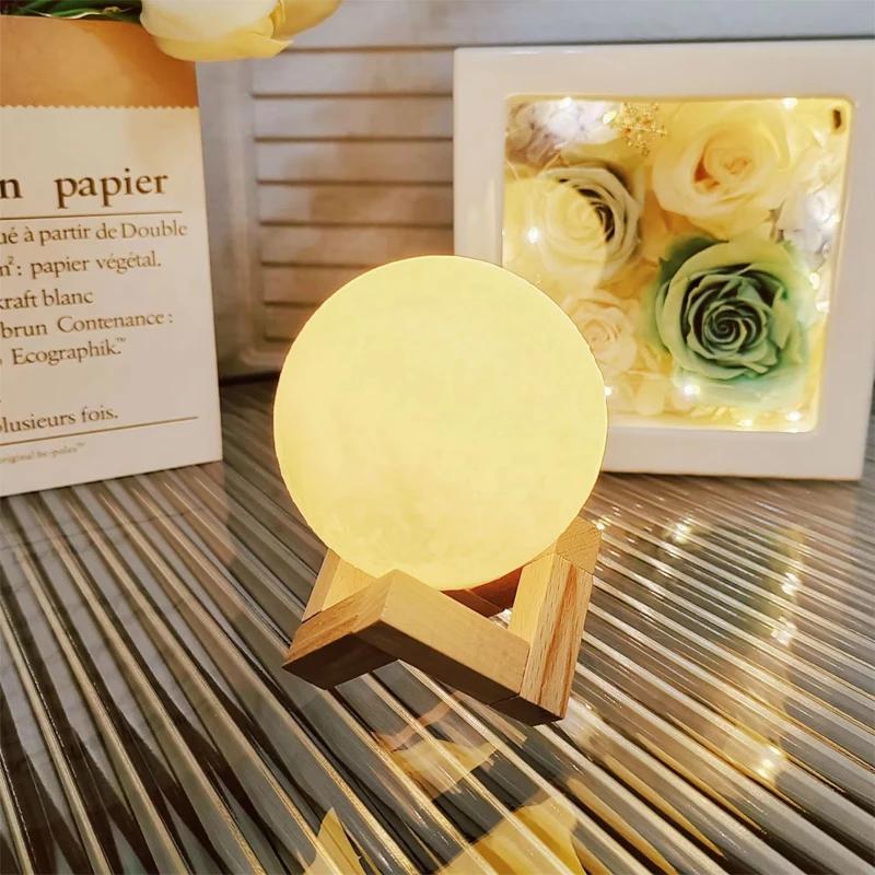 

8 см DIY Планета Лампа Луна Галактика Ночной Светильник Художественная Живопись Граффити Подарок На День Рождения Спальня Гостиная Украшения (С подставкой)