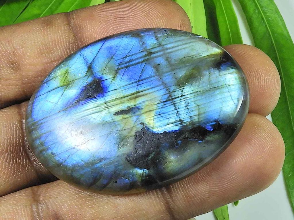35X48X7MM Multi Fire Labradorite Oval Cabochon Loose Natural Gemstone 104Cts SK-3960