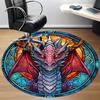 1pc Dragon StainedGlass Office Round Area Rug, Under Office Chairs Bedroom Living Room Home Decor, Room Deco