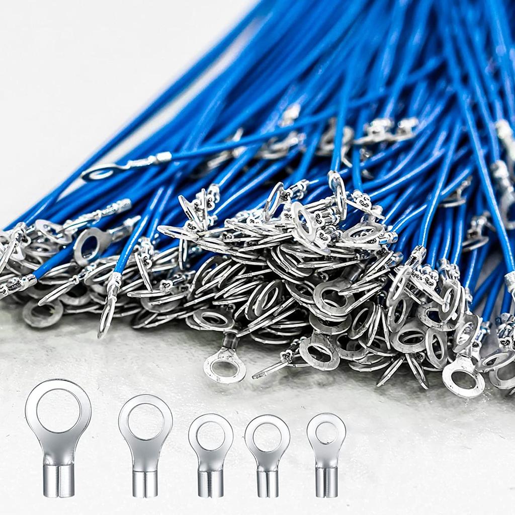200/320Pcs 10 in 1 Terminals Non-Insulated Ring Fork U-Type Brass Terminals Assortment Kit Cable Wire Connector Crimp Spade