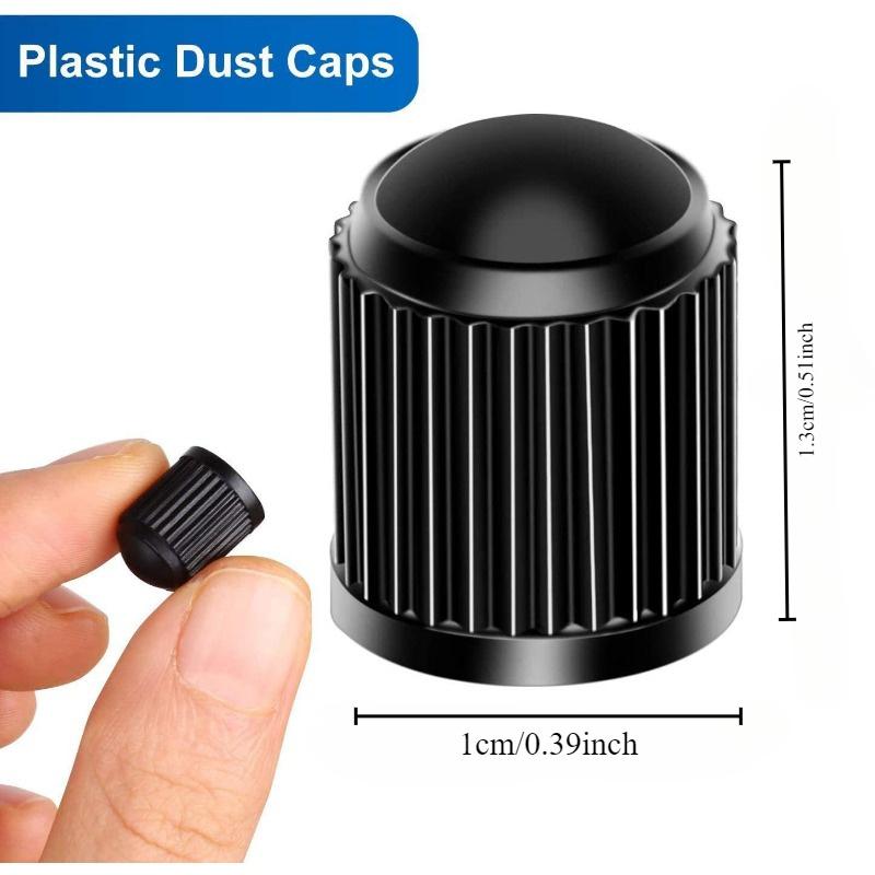Tire Valve Caps Upgraded Version with Seal Ring, Suitable for Cars, Motorcycles, Trucks, Bicycles Black