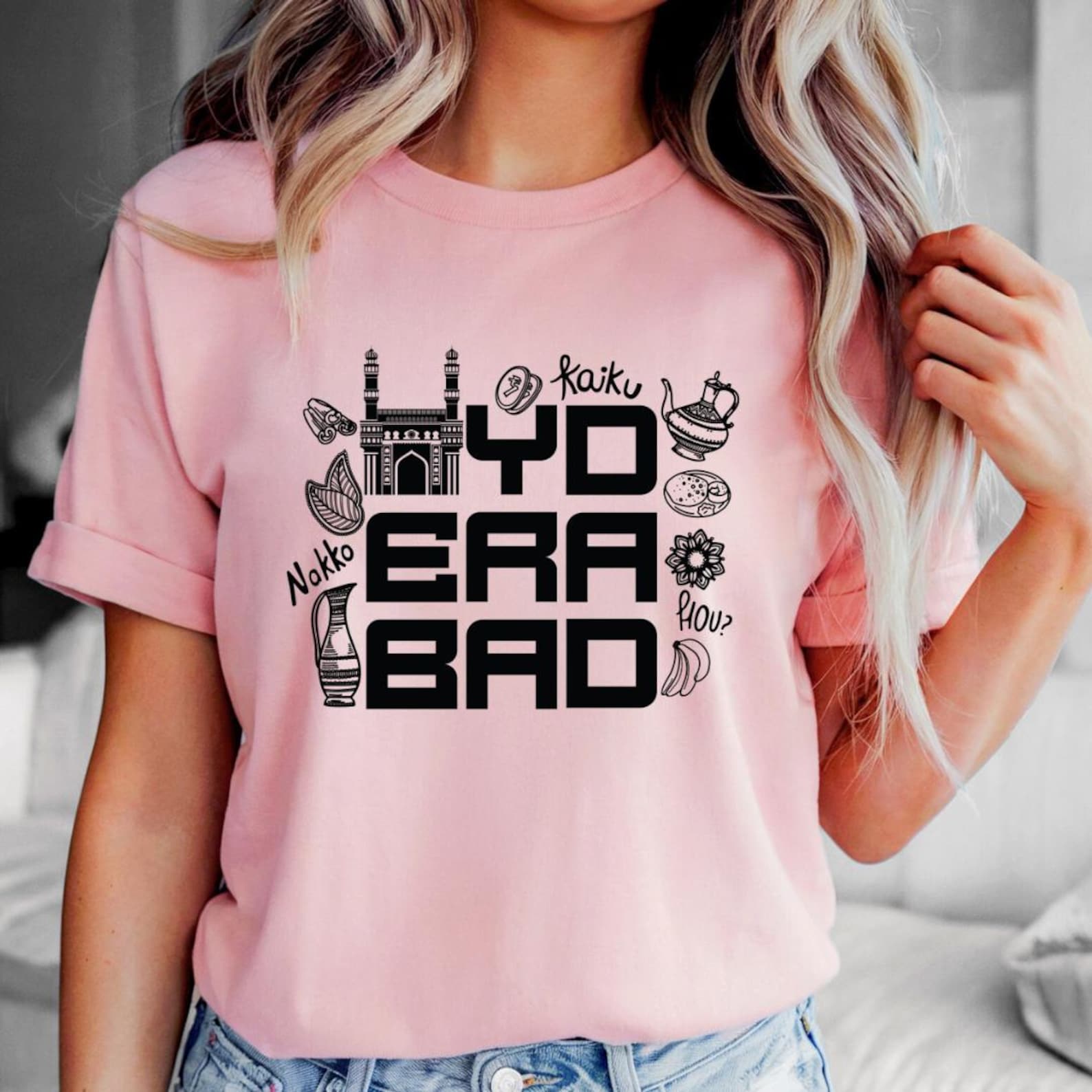 Hyderabad Graphic T-shirt | Telugu Pride Shirt, South Indian Fashion, Hyderabadi Gift, Desi Clothing, Funny Indian Tee, City Art Shirt 3XL