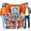 Pennywise Blanket Flannel Throw for Bed Sofa Lightweight Birthday Gift Kids