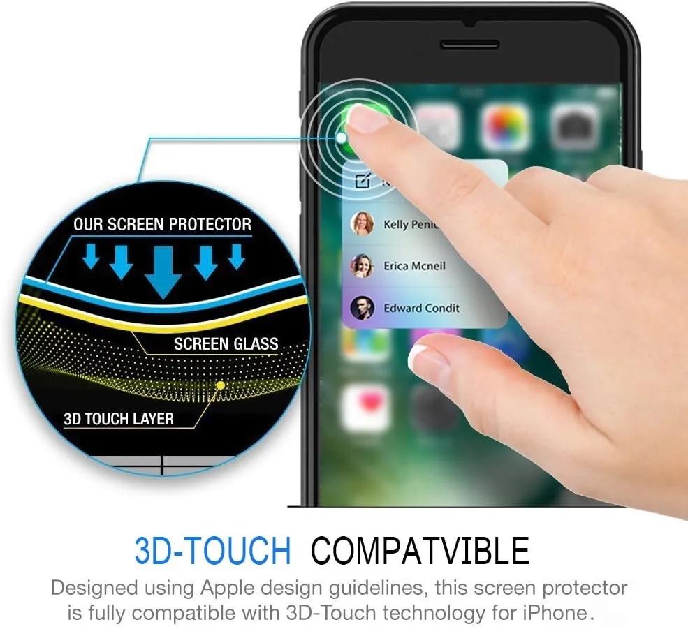 3 unidades de vidro temperado para Apple iPhone 6 6S 7 8 Plus SE 2022 protetor de tela protetora 2020