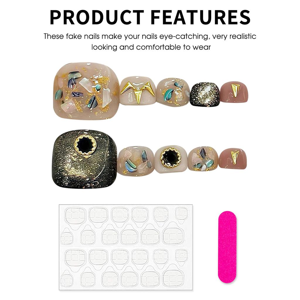 10Pcs Retro Coin Style Mother Of Pearl Fragment Cat Eye Short Handmade Accessories For Hands And Feet