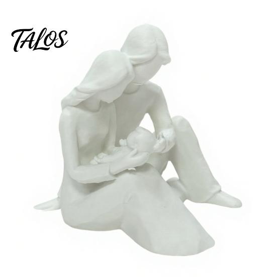 Father Mother Son Figurine 3D Printed Family of 3 Sculpture, Modern Desktop Decoration Figurine, Parent Child Decorative Statue for Home Office Shelf