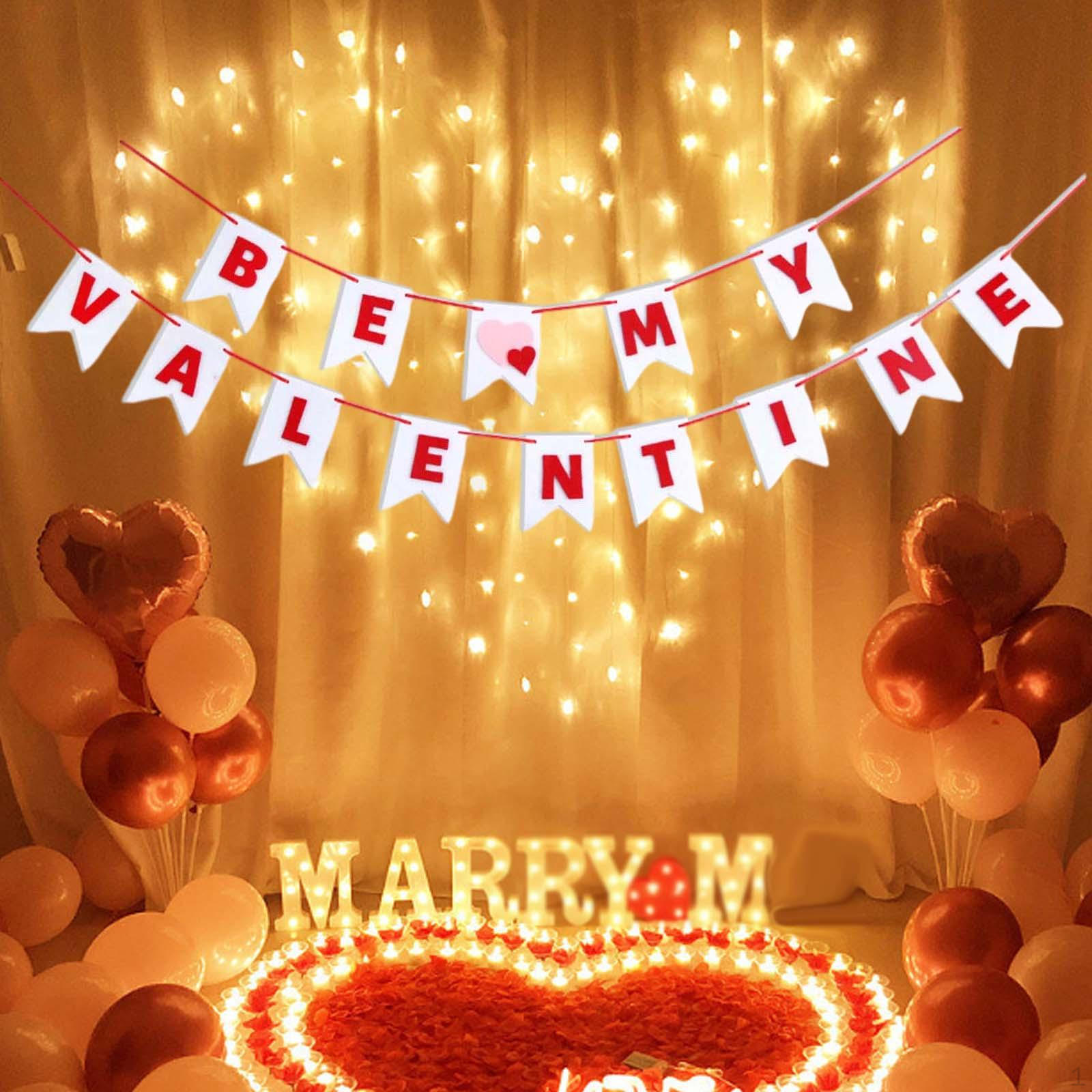 Valentine s Day Burlap Banner, Heart Gifts, Shaped BE MY VALENTIN