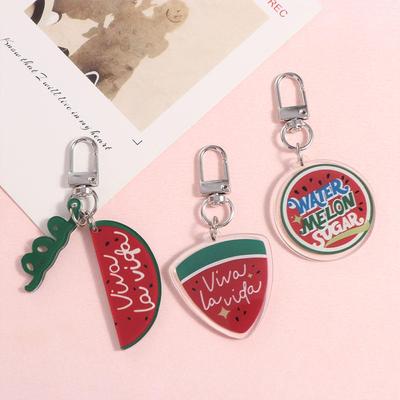 Pendentif pastèque en acrylique Viva La Vida, porte-clés pastèque brillant en acrylique pour voiture