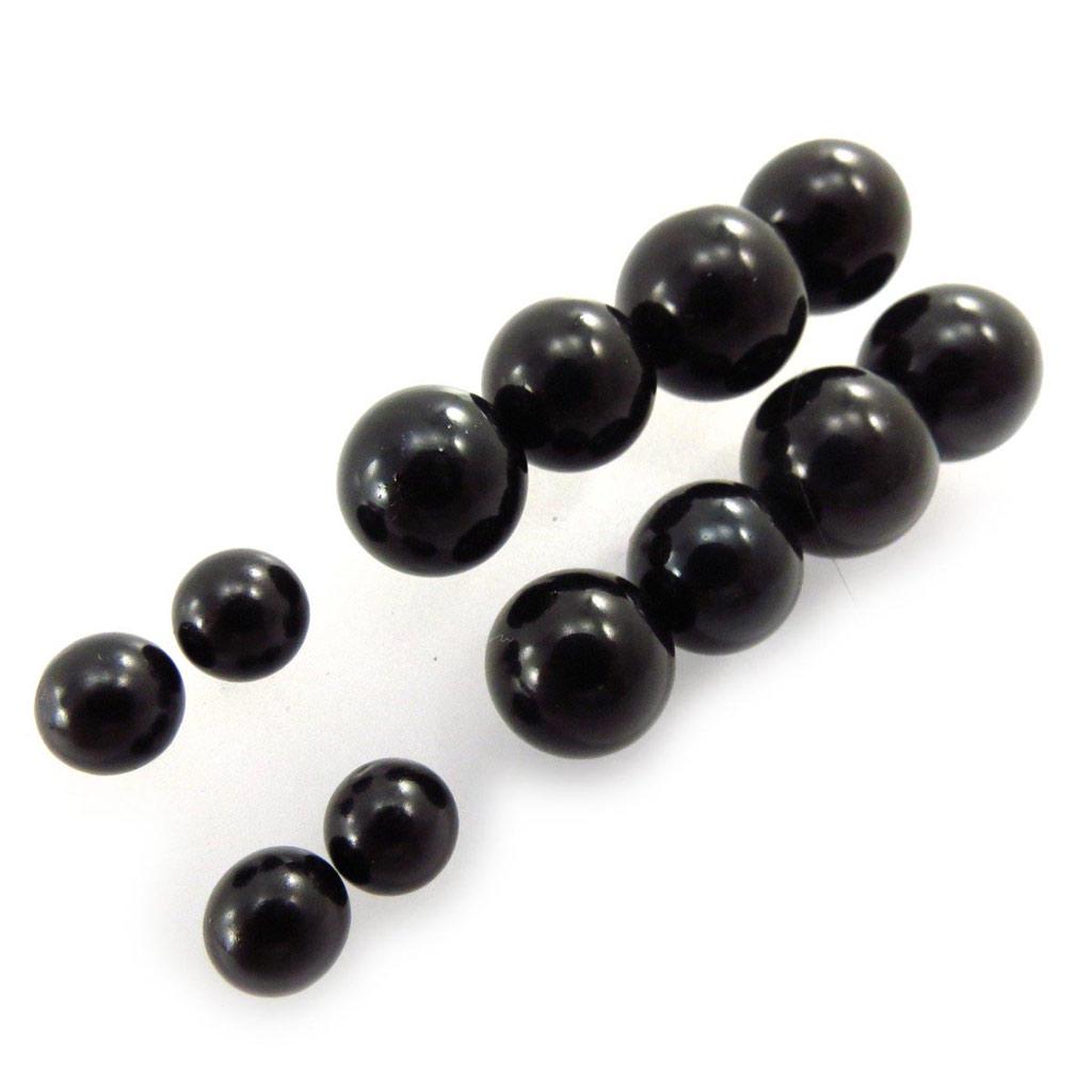 Les Trésors De Lily [J6233] - 6 Pairs of Black 'Perla' Earrings