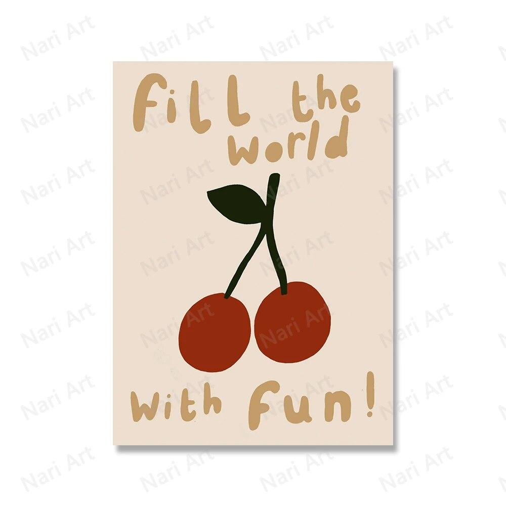 Kreslená myš Gepard Panda Bird Nástenné umenie Obraz na plátne Severské plagáty a obrazy Kvety Citáty Obrazy pre detskú izbu Dekor Bez rámu