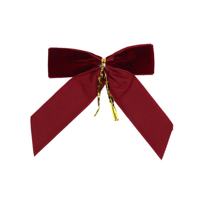 10PCS Velvet Bows for Christmas Tree Decor Wreath Garland Velvet Bow with Twist Tie Ribbon Ornament Diy Craft Holiday Wrapping Decorations